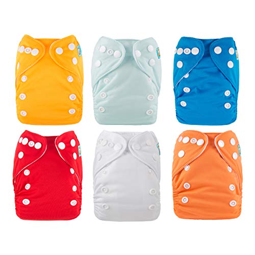 Baby Cloth Diapers | 6 Pack, Includes 12 Inserts, For Newborns Up to 12 Pounds