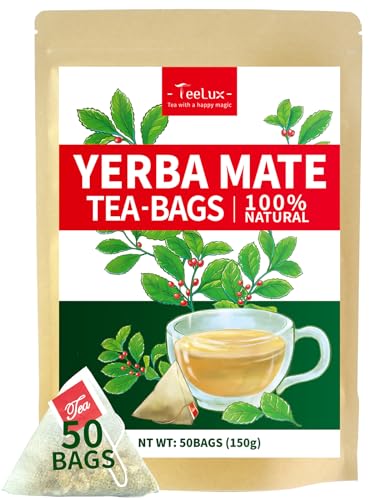 Yerba Mate Tea Bags | Unsmoked, Rich in Antioxidants, 50 Count