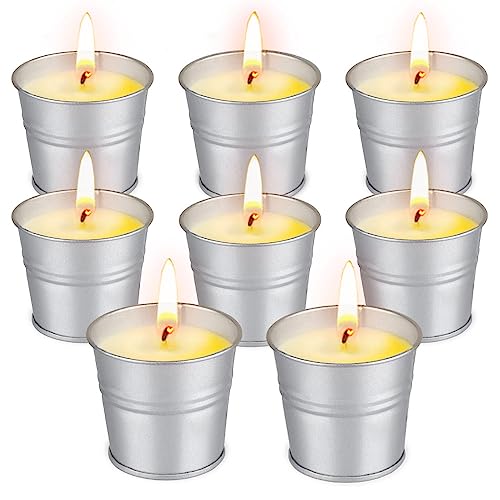 Citronella Candles | 8 Pack, Natural Soy Wax, 120h Burn Time