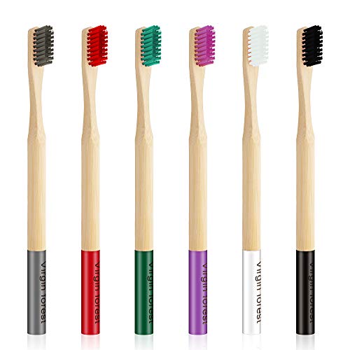 Toothbrush | Biodegradable Bamboo, 6 Pack, Eco-Friendly