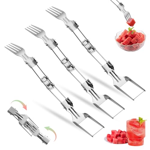 Fruit Cutter | 3-Piece Set, Stainless Steel, Portable Watermelon Slicer