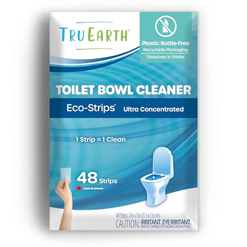 Toilet Bowl Cleaner Eco-Strips | Plastic Jug-Free, Septic-Safe, 48 Strips