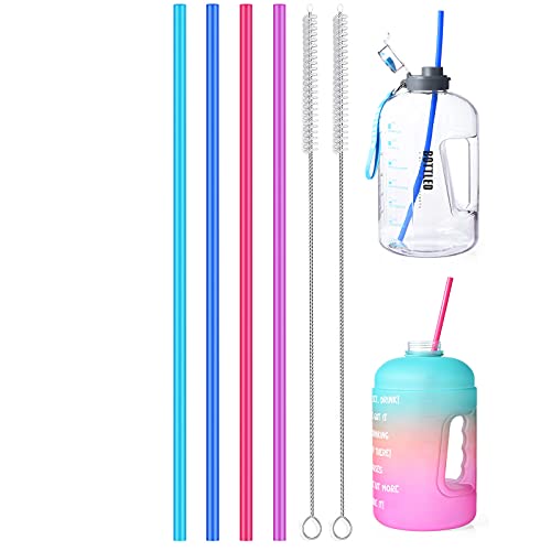 Silicone Straws | 15 Inch, 4-Pack, Includes Cleaning Brush