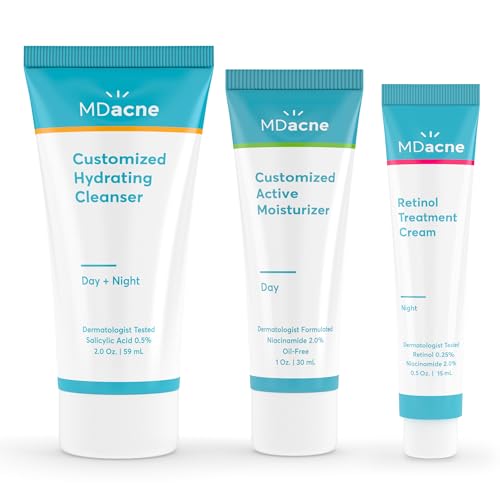 Acne Treatment Kit | 3 Step System, Retinol Cream, Salicylic Acid Cleanser, Niacinamide Moisturizer