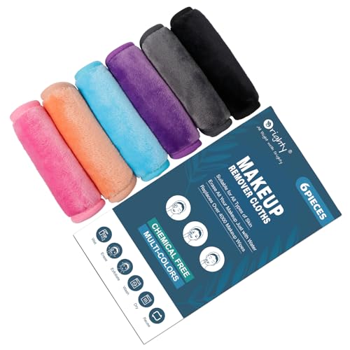 Makeup Remover Cloths | Reusable Microfiber, 6 Pack, 12 x 6 in, 6 Colors