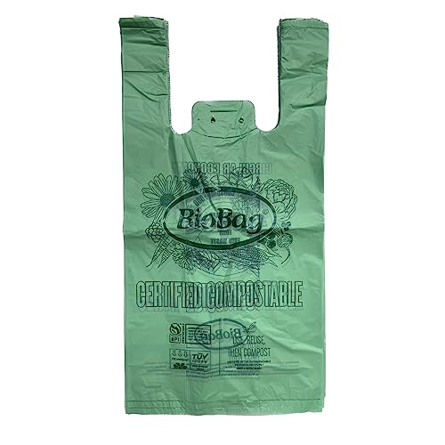 Compostable Shopping Bags | 100% Certified, 12 lb Capacity, 500 Count