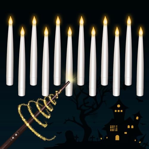 Floating Candles | 12 Pcs, Flameless, Wand Control, Holiday Decor