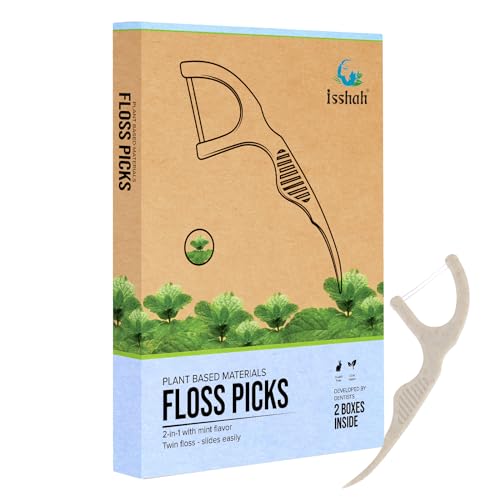 Dental Floss Picks | Vegan, Eco-Friendly, 100 Count, Mint Flavor