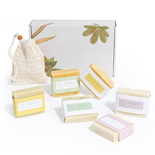 Bath and Body Set | 6 Natural Soap Bars, Giftable, Aromatic Scents