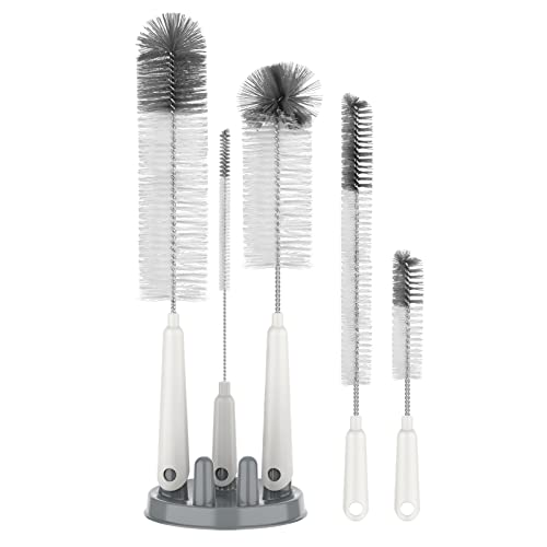 Bottle Brush Cleaning Set | 5 Pack, Ideal for Long Narrow Neck Bottles, Tumblers, Glasses