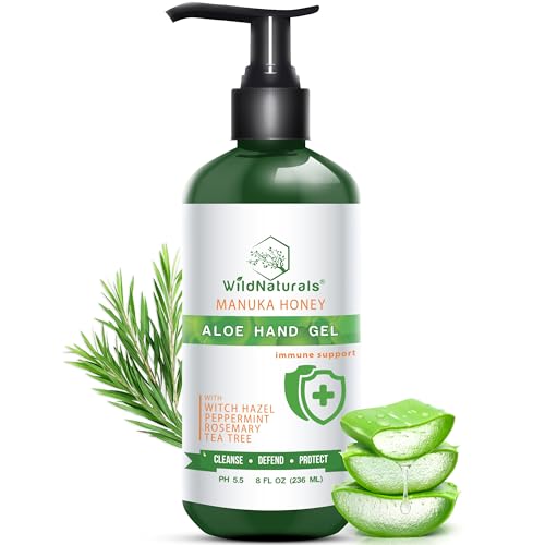 Hand Sanitizer | 100% Aloe Vera Gel, Organic with Manuka Honey, 8 fl oz.