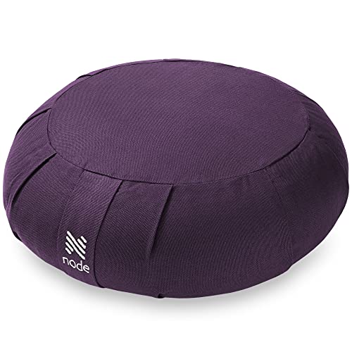 Meditation Cushion | 15" Round, Buckwheat Fill, Organic Cotton Cover, Purple