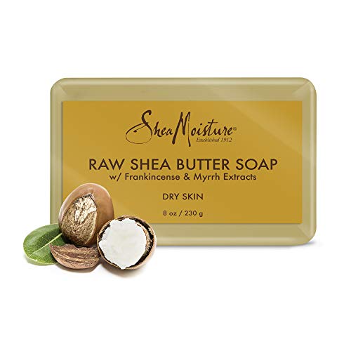 SheaMoisture Face and Body Bar Soap for Dry Skin with Paraben Free, Raw Shea Butter, Myrhh, 8 Ounce, (Pack of 3)