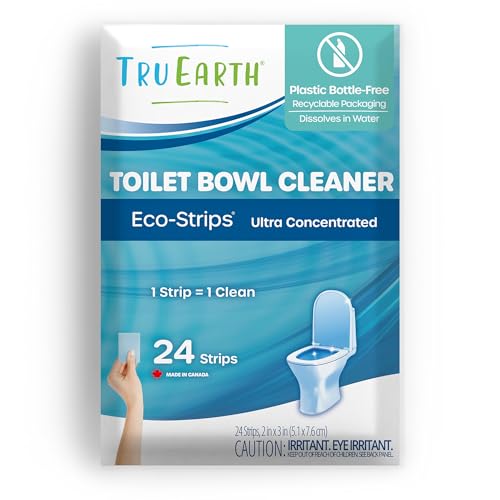 Toilet Bowl Cleaner Eco-Strips | Plastic Jug-Free, Septic-Safe, 24 Strips