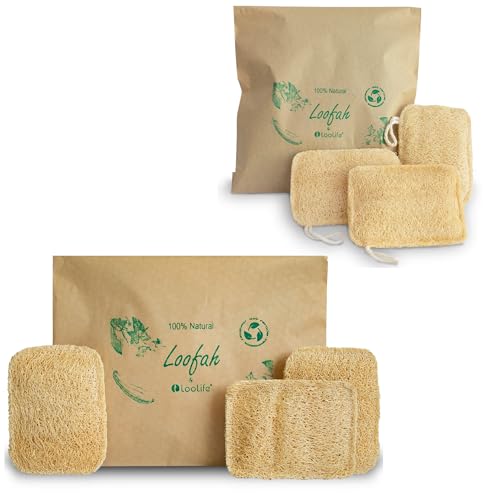 Loofah Sponge Set | Kitchen & Exfoliating, 6 Pack, Biodegradable