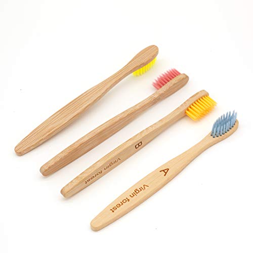 Kids Toothbrush | Biodegradable Handle, BPA-Free, Set of 4 Colors