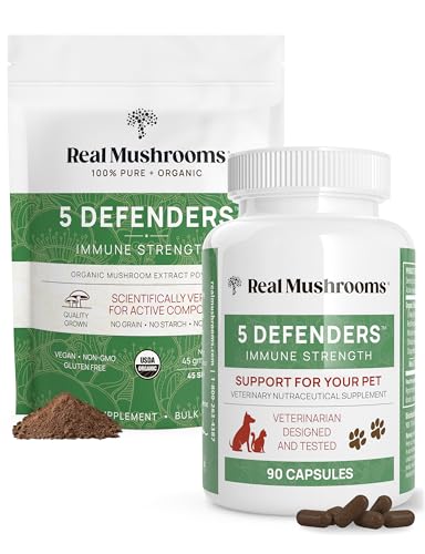 Mushroom Supplement | 45g Pouch & 90ct Capsules, Immune Support, Vegan, Non-GMO