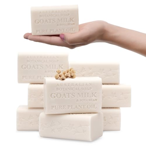 Body Soap | Goat Milk & Soya Bean, Triple Milled, 6.8 oz, Pack of 8