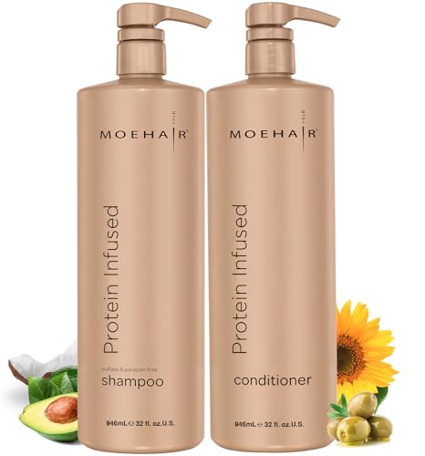 Shampoo & Conditioner Set | Protein Infused, Strengthens Hair Fiber, 32 fl oz