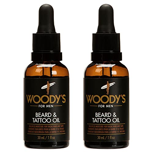 Beard Oil | 2 in 1 for Healthy Beard & Vibrant Tattoos, 1 Fl Oz (2 Pack)