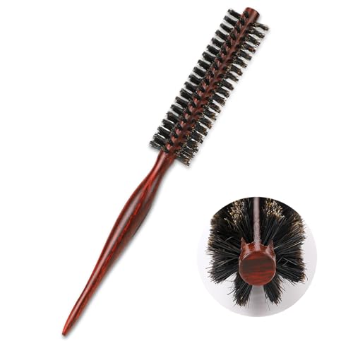 Round Hair Brush | Boar Bristles, Non-Slip Handle, Ideal for Styling