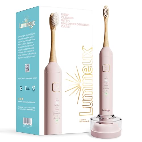 Electric Toothbrush | Rechargeable, Comes with 2 Bamboo Brush Heads & Charging Station