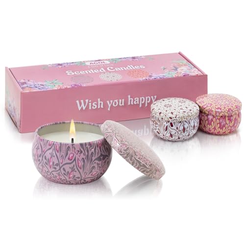 Candles | 3 Pack, 2.5 oz, Natural Floral Lavender, Cherry, and Rose