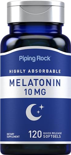 Melatonin Supplement | 10 mg, 120 Softgel Capsules, Quick Release, Non-GMO, Gluten Free