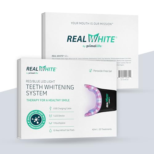 Teeth Whitening System | 20 Treatments, Red/Blue LED Light