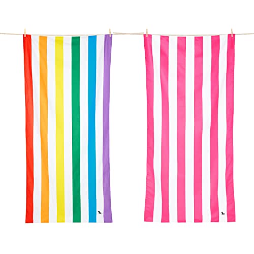 Beach Towel Bundle | 2 Pack, Quick Dry, Sand Free, Lightweight 100% Recycled Materials