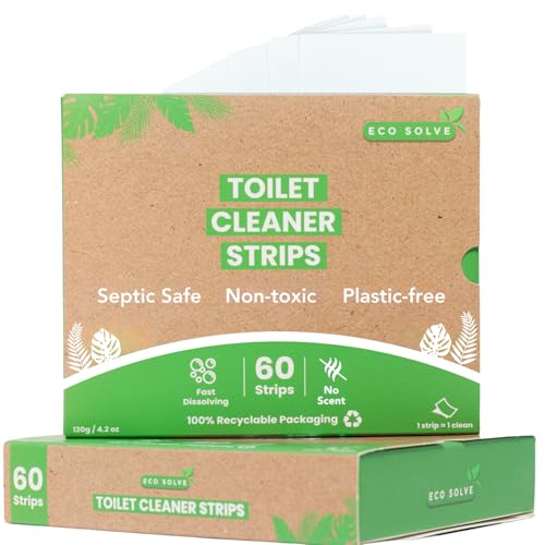 Toilet Bowl Cleaner Strips | 60 Count, Unscented, Eco-friendly, Non-toxic, Plastic-free