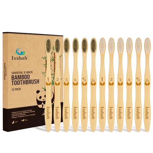 Toothbrush | Biodegradable Bamboo Charcoal, 12 Count