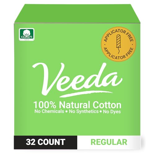 Regular Tampons | 100% Natural Cotton, Unscented, 32 Count