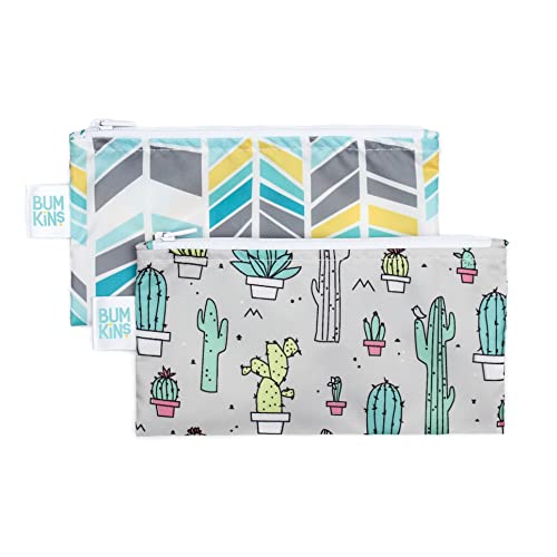 Reusable Snack Bags | Washable Fabric, Waterproof, 2 Pack - Cactus & Quill