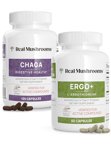 Mushroom Supplement Bundle | Ergothioneine, Chaga, Shiitake, Oyster, 60ct & 120ct