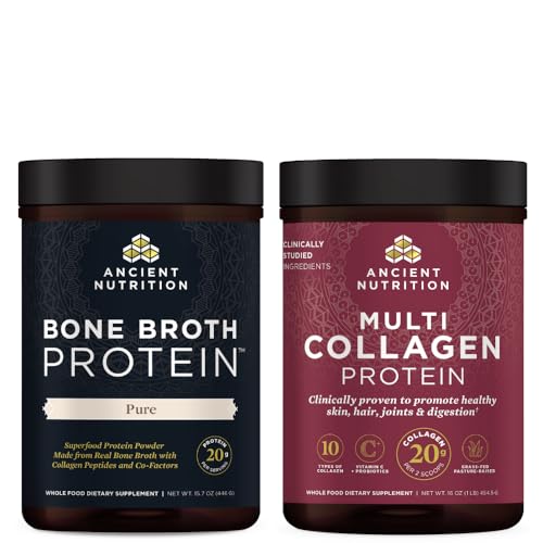 Bone Broth Protein Powder | Pure, 20 Servings, Multi Collagen, Unflavored, 45 Servings