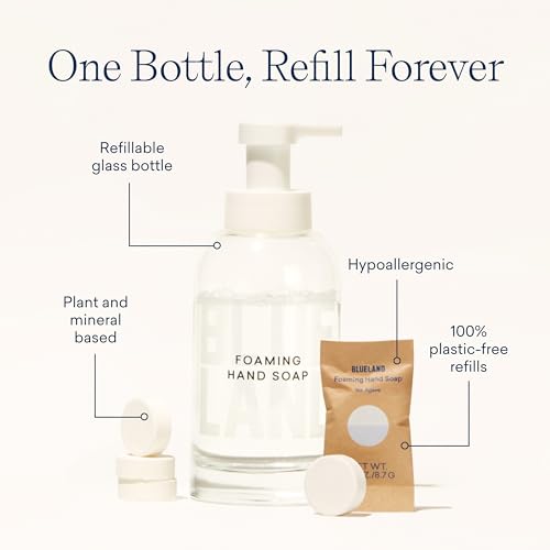 Hand Soap Starter Set | 1 Refillable Glass Container, 4 Tablets, Variety Scents, Eco-Friendly