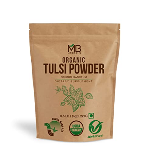 Herbal Supplement | Organic Tulsi Powder, 8 oz, USDA Certified