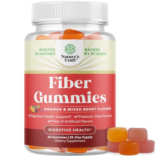 Prebiotic Fiber Gummies | High Fiber Supplement, Non-GMO, Vegan, 60 Count