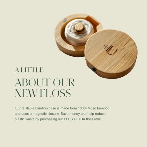 Dental Floss | Refillable Bamboo Case, Mint Flavor