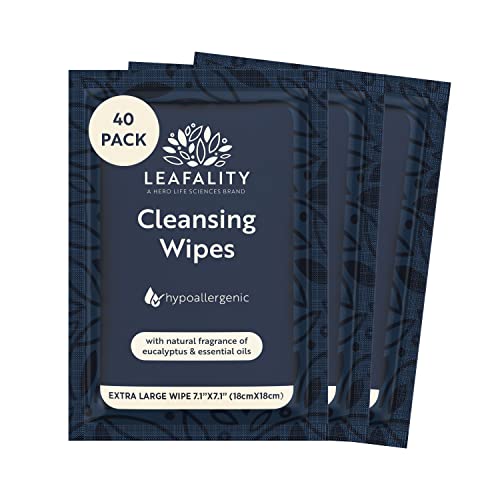 Flushable Cleansing Wipes | Biodegradable, Eucalyptus Scent, 3 Packs of 40 Wipes