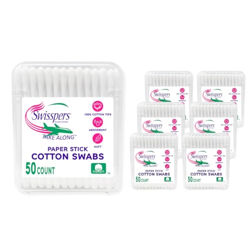 Cotton Swabs | 100% Cotton, Travel Size, 6-Pack (300 Total)