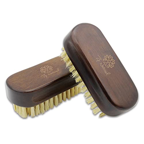 Nail Brush | 2 Pack, Wooden, Natural Sisal Bristles