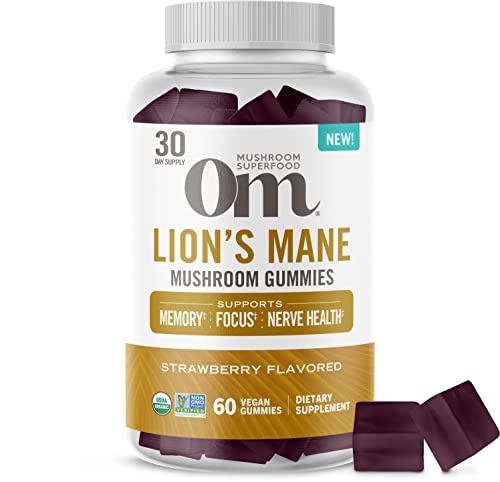 Mushroom Supplement | Lion's Mane Gummies, Memory & Focus Support | 60 Count