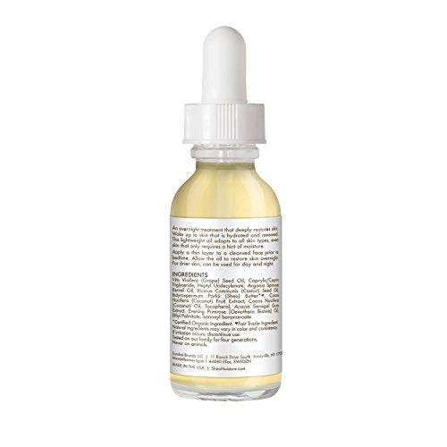 SheaMoisture Overnight Face Oil for All Skin Types 100% Virgin Coconut Oil for Daily Hydration 1 oz