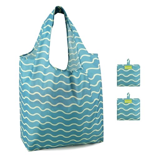 Reusable Shopping Bags | Foldable, Extra Large 50 lbs Capacity, 2 Pack