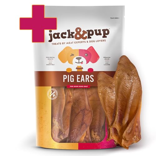 Dog Treat Bundle | 6-inch Odor Free Bully Sticks (20-Pack), Half Pig Ears (18-Pack)