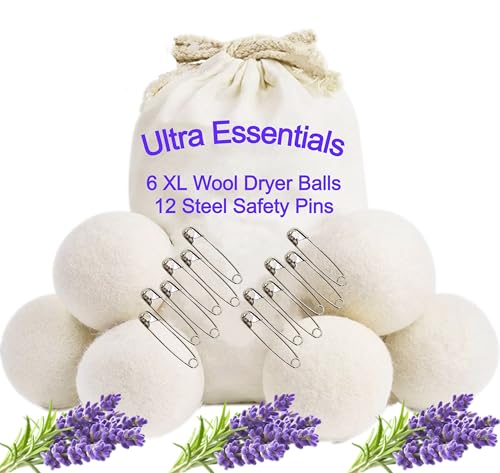 Wool Dryer Balls | 6 XL, Reusable, Reduces Drying Time, Prevents Static