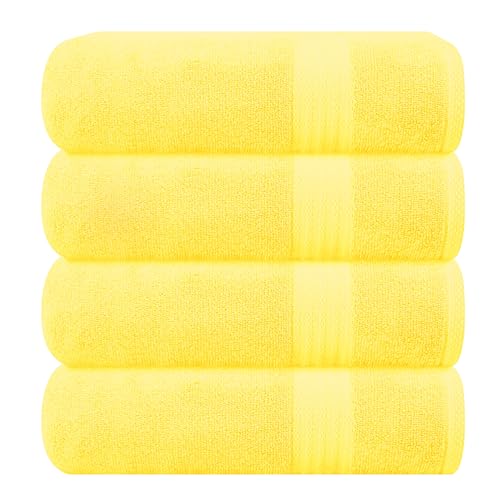 Bath Towel Set | 4-Pack 100% Cotton Ultra Soft Highly Absorbent