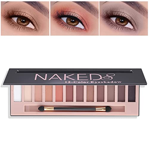 Eyeshadow Palette | 12 Colors, Matte Finish, Waterproof, Includes Brush